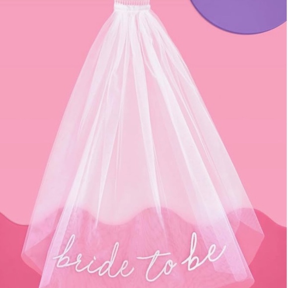 Bachelorette Bride To Be Embroidered Veil - Picture 3 of 4